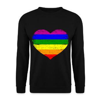 Cadeau de fierté de coeur d'arc-en-bande LGBT - Sweat-shirt Unisexe - noir - Devant - Alina (178cm) & Michal (187cm)