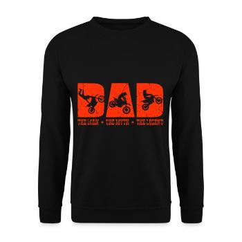 DAD Moto Cross Father Dirt Bike Motorcycle Gift - Unisex Sweatshirt - black - Front - Alina (178cm) & Michal (187cm)