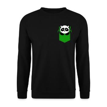 Panda - Unisex Sweatshirt - black - Front - Alina (178cm) & Michal (187cm)