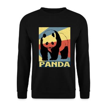 Panda - Unisex Pullover - Schwarz - Vorne - Alina (178cm) & Michal (187cm)