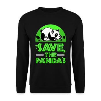Panda - Unisex Pullover - Schwarz - Vorne - Alina (178cm) & Michal (187cm)