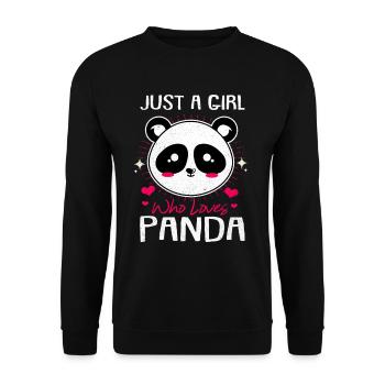 Panda - Unisex Pullover - Schwarz - Vorne - Alina (178cm) & Michal (187cm)