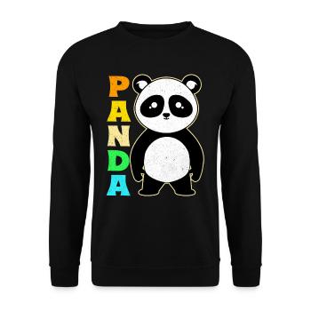 Panda - Unisex Pullover - Schwarz - Vorne - Alina (178cm) & Michal (187cm)
