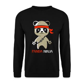 Panda - Unisex Pullover - Schwarz - Vorne - Alina (178cm) & Michal (187cm)
