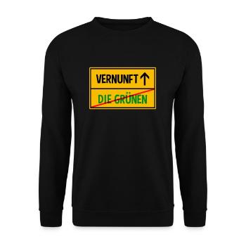 Anti Grünen Gegen Grüne Ortsschild Wahlen - Unisex Pullover - Schwarz - Vorne - Alina (178cm) & Michal (187cm)