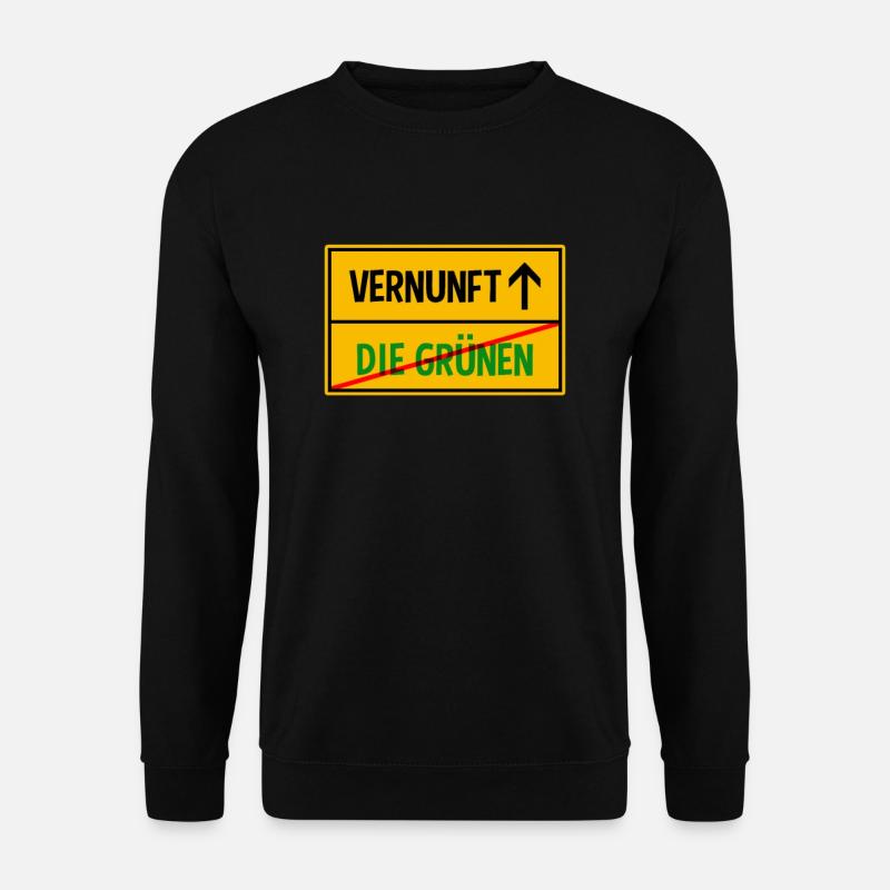 Anti Grünen Gegen Grüne Ortsschild Wahlen - Unisex Pullover - Schwarz