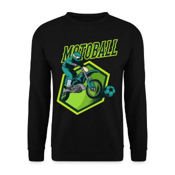Motoball Biker Vintage Style Moto Ball Gift - Unisex Sweatshirt - black - Front - Alina (178cm) & Michal (187cm)