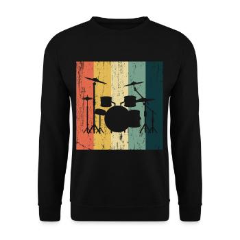 Drummer Raggae Percussion Schlagzeuger Geschenk - Unisex Pullover - Schwarz - Vorne - Alina (178cm) & Michal (187cm)