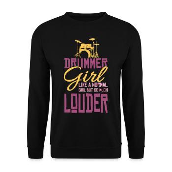 Fille de batteur Musicien Fille de cadeau de batteur - Sweat-shirt Unisexe - noir - Devant - Alina (178cm) & Michal (187cm)