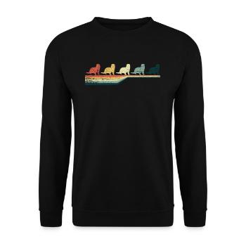 Vintage Retro Otter - Unisex Pullover - Schwarz - Vorne - Alina (178cm) & Michal (187cm)
