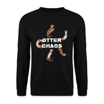 Otter Chaos - Unisex Sweatshirt - black - Front - Alina (178cm) & Michal (187cm)