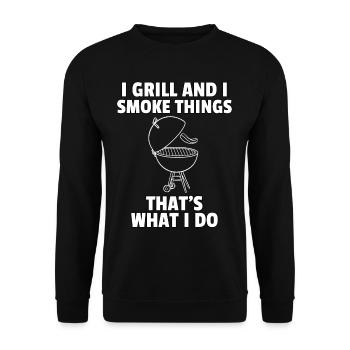Barbecue Grill Barbecue Grill Grill Cadeau Cadeau - Sweat-shirt Unisexe - noir - Devant - Alina (178cm) & Michal (187cm)