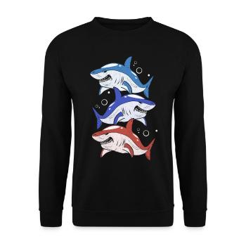 Requins - Sweat-shirt Unisexe - noir - Devant - Alina (178cm) & Michal (187cm)