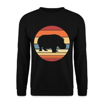 Vintage hippopotamus - Unisex Sweatshirt - black - Front - Alina (178cm) & Michal (187cm)