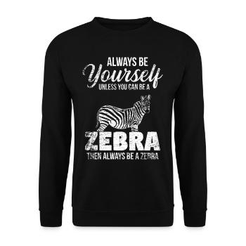 Zèbre cheval animal - Sweat-shirt Unisexe - noir - Devant - Alina (178cm) & Michal (187cm)