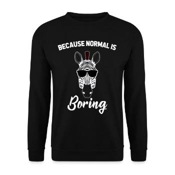 Zebra Zebrastreifen - Unisex Pullover - Schwarz - Vorne - Alina (178cm) & Michal (187cm)