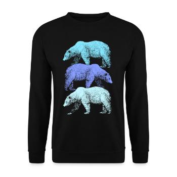 Eisbär Polarbär Arktis Grönland Island Nordpol Eis - Unisex Pullover - Schwarz - Vorne - Alina (178cm) & Michal (187cm)