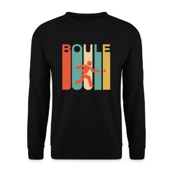 Boule Petanque Boccia Bocce Retro Sport Shirt - Unisex Pullover - Schwarz - Vorne - Alina (178cm) & Michal (187cm)