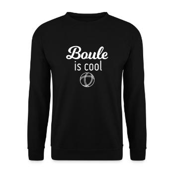 BOULE IS COOL! Funny Petanque Shirt Geniekidee - Unisex Sweatshirt - black - Front - Alina (178cm) & Michal (187cm)