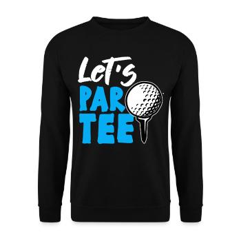 LETS PAR TEE Golfer Golf Golfschwung Party Humor - Unisex Pullover - Schwarz - Vorne - Alina (178cm) & Michal (187cm)