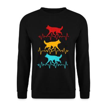German Shepherd - Unisex Sweatshirt - black - Front - Alina (178cm) & Michal (187cm)
