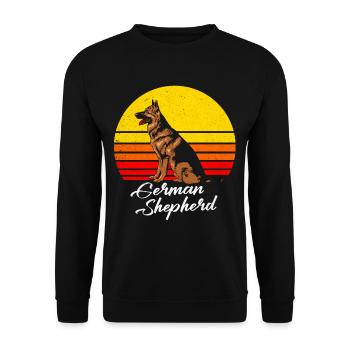 German Shepherd - Unisex Sweatshirt - black - Front - Alina (178cm) & Michal (187cm)