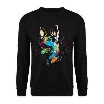 German Shepherd - Unisex Sweatshirt - black - Front - Alina (178cm) & Michal (187cm)