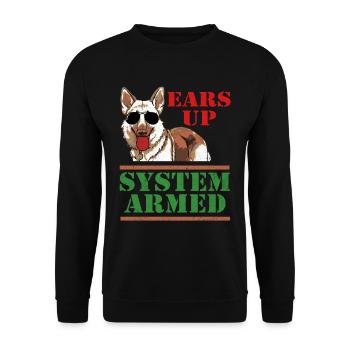 German Shepherd - Unisex Sweatshirt - black - Front - Alina (178cm) & Michal (187cm)