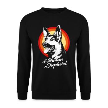Deutscher Schäferhund - Unisex Pullover - Schwarz - Vorne - Alina (178cm) & Michal (187cm)
