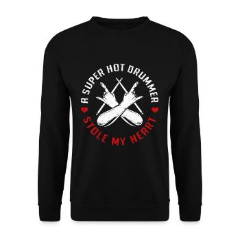Batteries - Sweat-shirt Unisexe - noir - Devant - Alina (178cm) & Michal (187cm)