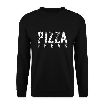 Pizza Freak | Italy fast food cheese gift - Unisex Sweatshirt - black - Front - Alina (178cm) & Michal (187cm)
