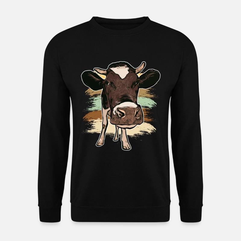 Kuh Rind lustiges Tier Vegan Humor lachen - Unisex Pullover - Schwarz
