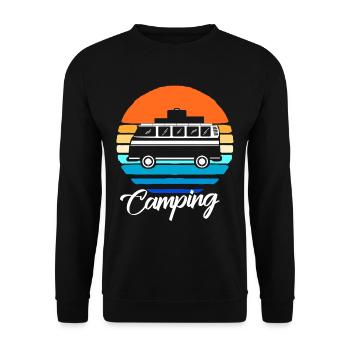 Camping Gift Camper Camping Holiday Holidays Forest - Unisex Sweatshirt - black - Front - Alina (178cm) & Michal (187cm)