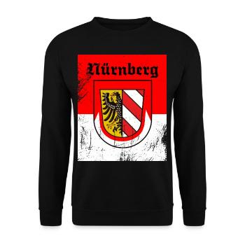 Nürnberg Fürth Erlangen die Frankenmetropole - Unisex Pullover - Schwarz - Vorne - Alina (178cm) & Michal (187cm)