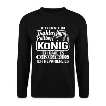 Tractor pulling - Unisex Sweatshirt - black - Front - Alina (178cm) & Michal (187cm)