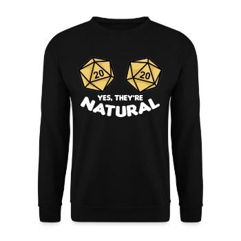 YES THEY’RE NATURAL Fantasy RPG dés seins - Sweat-shirt Unisexe - noir - Devant - Alina (178cm) & Michal (187cm)