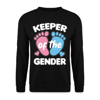 KEEPER OF THE GENDER Girl or Boy Birth - Unisex Sweatshirt - black - Front - Alina (178cm) & Michal (187cm)