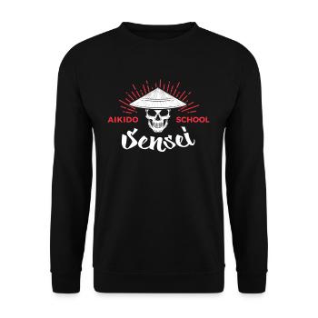 Sensei Skull Japan - Unisex Sweatshirt - black - Front - Alina (178cm) & Michal (187cm)