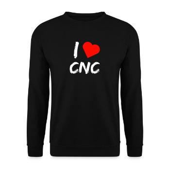 J'adore les cutters CNC - Sweat-shirt Unisexe - noir - Devant - Alina (178cm) & Michal (187cm)