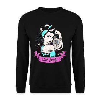 Chat siamois - Sweat-shirt Unisexe - noir - Devant - Alina (178cm) & Michal (187cm)