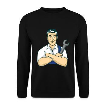 Mechanic mechanic - Unisex Sweatshirt - black - Front - Alina (178cm) & Michal (187cm)