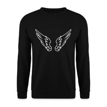Angel Wings - Unisex Sweatshirt - black - Front - Alina (178cm) & Michal (187cm)