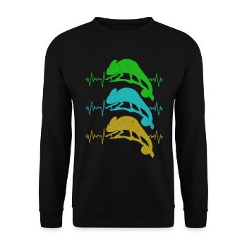 Chameleon - Unisex Sweatshirt - black - Front - Alina (178cm) & Michal (187cm)