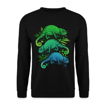 Chameleon - Unisex Sweatshirt - black - Front - Alina (178cm) & Michal (187cm)