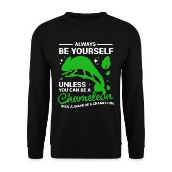 Caméléon Reptil reptiles Iguane Couverture Verte - Sweat-shirt Unisexe - noir - Devant - Alina (178cm) & Michal (187cm)