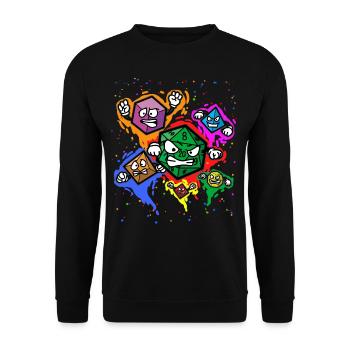 Fantasy RPG Cubes Jeu Tabletop Joueur - Sweat-shirt Unisexe - noir - Devant - Alina (178cm) & Michal (187cm)