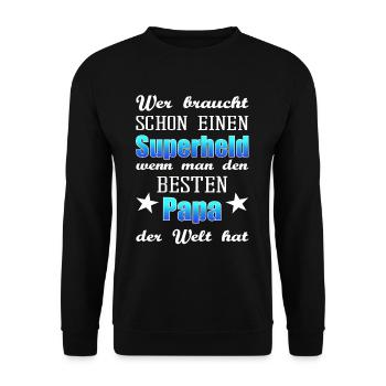 Geschenk für den besten Vater und Papa der Welt - Unisex Pullover - Schwarz - Vorne - Alina (178cm) & Michal (187cm)