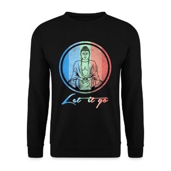 Bouddha laisse tomber - Sweat-shirt Unisexe - noir - Devant - Alina (178cm) & Michal (187cm)