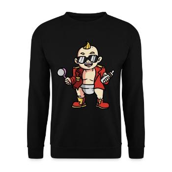 Cool Baby Sonnenbrille und Spiegel - Unisex Pullover - Schwarz - Vorne - Alina (178cm) & Michal (187cm)