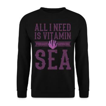 I NEED VITAMIN SEA Cadeau coraux pour les plongeurs - Sweat-shirt Unisexe - noir - Devant - Alina (178cm) & Michal (187cm)